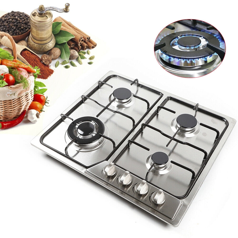 23" Steel Built-in 4 Burners kitchen Gas Cooktop Stove NG LPG Gas Hob Cooker 