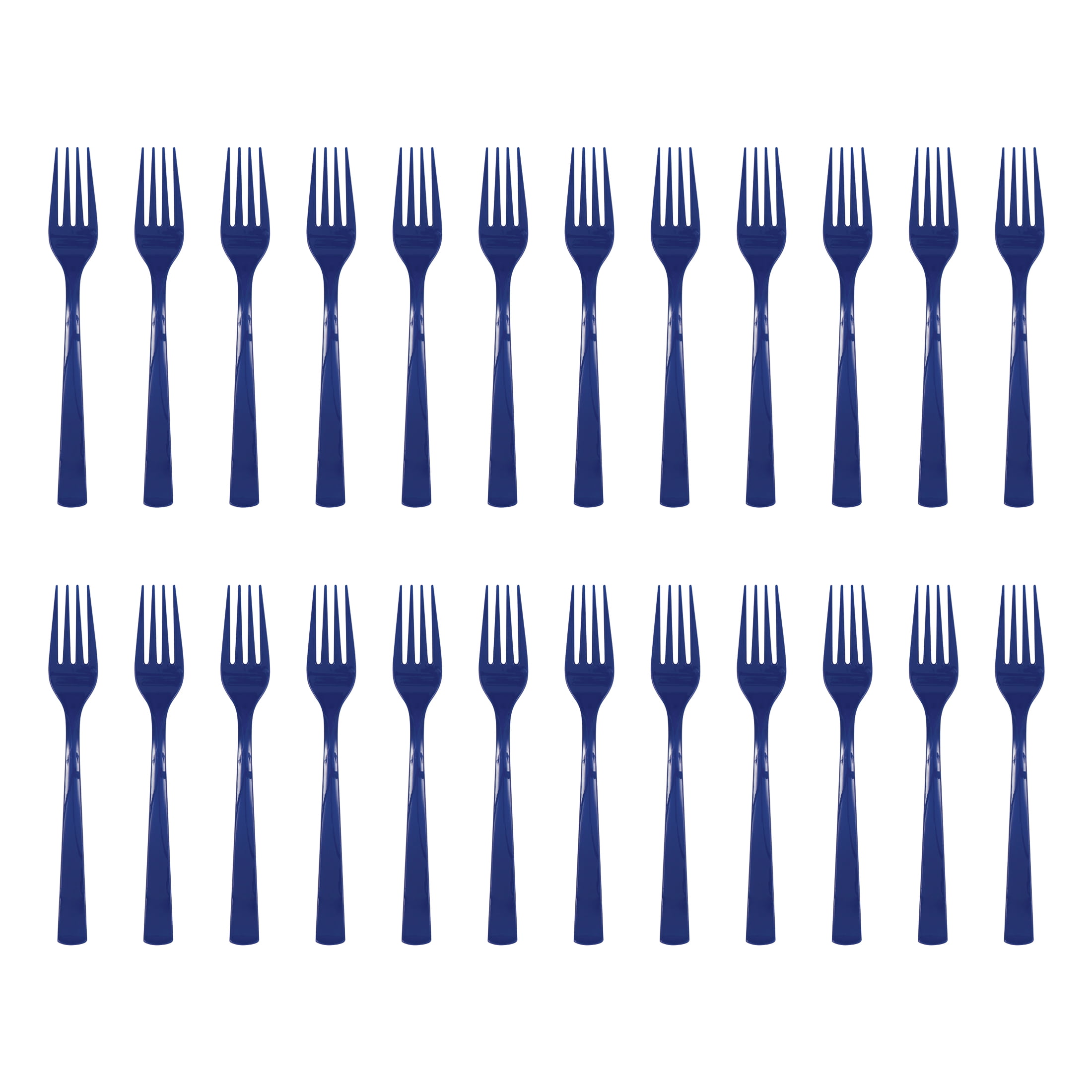 24CT Navy Disposable Plastic Forks by Way To Celebrate