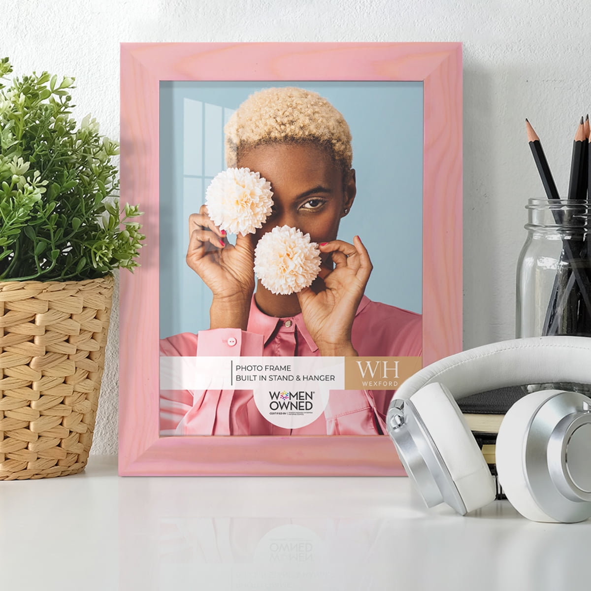 Woodgrain 6 in. x 8 in. Sunset Pink Picture Frame