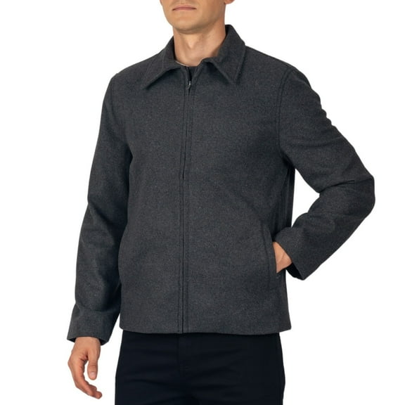 Alpine Swiss Grant Mens 28" Open Bottom Jacket Wool Blend JD Bomber Coat Zipered