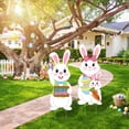 thumbnail image 4 of YIBAGA Easter Outdoor Decor, Easter Large Bunny Yard Signs w/ Metal Stakes 2Pcs, 32in Happy Easter Sign for Yard Lawn Garden Party Decor, 4 of 7