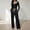 Black, variant on Womens Two Piece Sets Thicken Long Sleeve Loose Top Casual Straight Leg Trouser Pants Fashion Sportswear Tracksuit