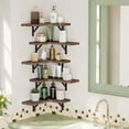 thumbnail image 4 of odorsTT Corner Floating Shelves, Bookshelves, Rustic Wood Wall Mounted Corner Shelf, Wall Decor, Room Decor, 4 of 5