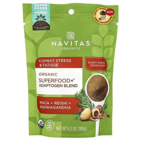 Navitas Organics Organic Superfood Adaptogen Blend, Maca Reishi Ashwagandha, 6.3 oz (180 g)