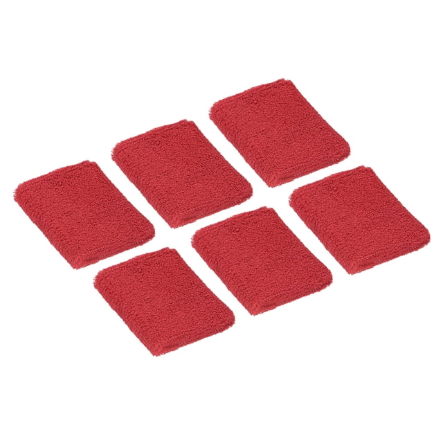 Unique Bargains Bracelets de Sport 8x8cm en Éponge Absorbante, Rouge 6 Pack