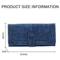 thumbnail image 2 of Women's Buckle PU Soft Surface Leather Wallet Wallet Small Purses Buckle Long Big Bifold Wallet - navy blue, 2 of 6