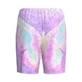 thumbnail image 7 of Daiia Purple Sparkling Butterfly Mens Woven Stretch Pajama Short,Short Pajama Pants-Small, 7 of 7