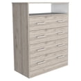 thumbnail image 6 of Miekor Furniture Four Drawer Dresser Wuju, Bedroom, Light Gray / White W4US0145, 6 of 7
