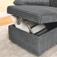 thumbnail image 4 of Convertible Sofa Bed,2 in 1 Sectional Sleeper Sofa L Shaped Couch with Pull Out Bed and Storage Chaise,Corduroy 3 Seater Couch Comfy Loveseat Futon Sofa Bed for Living Room,Bedroom,Grey, 4 of 8