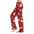 thumbnail image 2 of WTOBBY Women's Christmas Print Flannel Pajama Pants, Cozy and Soft Sleepwear with Holiday Snowflake and Tree Patterns, Casual Home Bottoms for Winter,Vermilion M, 2 of 5