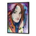 thumbnail image 3 of Designart 'Colorful Portrait Of Green Eyes Young Woman' Traditional Framed Canvas Wall Art Print, 3 of 5