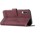 thumbnail image 2 of Wallet Case for Samsung Galaxy A50, Galaxy A50 Case with Card Holder Leather Flip Case with Kickstand Magnetic Full Protection Compatible with Samsung Galaxy A50 Smile Red Wine, 2 of 7