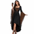 thumbnail image 4 of Witch Costume Women Halloween Costumes 2026 Bat Sleeve Dress Vampire Renaissance Medieval Adult Gothic Dresses Silver M, 4 of 6