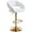 Pearl White, Gold Base, variant on Wubio Adjustable Bar Stool with Hollow Back and Arms, Modern PU Leather Swivel Barstool, Airlift Counter Height Bar Chair for Kitchen Dining Room (Black)