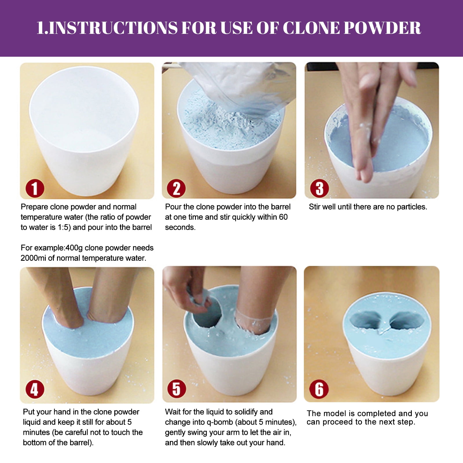 Alvantor Keepsake Hands 3D Hand Foot Casting Kit, Clone Powder Keepsake for Newborn 100 Days, 3.8oz