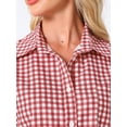 thumbnail image 5 of DARING DIVA 2 Pieces Plaid Pajama Short Sleeve Set Button Down Shirt XS Red, 5 of 6