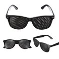 thumbnail image 3 of 2 piezas de gafas de rejilla, gafas con orificios, gafas con orificios, gafas con patillas plegables, color negro, 3 of 5