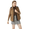 thumbnail image 3 of Orolay Women's Casual Fleece Down Vest Warm Outwear Shaggy Shearling Vest with Stand Collar, 3 of 5