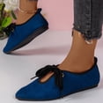 thumbnail image 6 of Fesfesfes Women Loafers Shoes for Work Pointed Toe Plus-size Flat Casual Shoes Lace Up Bow-tied Beanie Shoes 42(8.5), 6 of 8