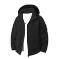thumbnail image 1 of WRKEKC Chandail à Capuche Quotidien pour Femmes, Haut à Manches Longues Uni avec Fermeture Éclair Complète, Poches avant et Intérieur Brossé, Style de Rue Confortable Noir TTG, 1 of 7