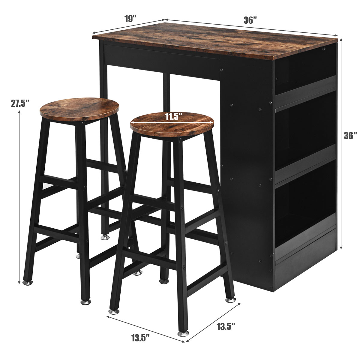 3 piece bar table