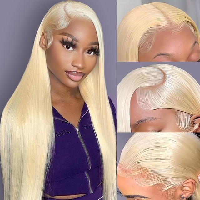 26 Inch 613 Lace Front Wig Human Hair Blonde 13X6 HD Transparent Lace Front Wigs Human Hair 180% Density Blonde Glueless Wigs Human Hair 613 HD Straight Lace Frontal Wig
