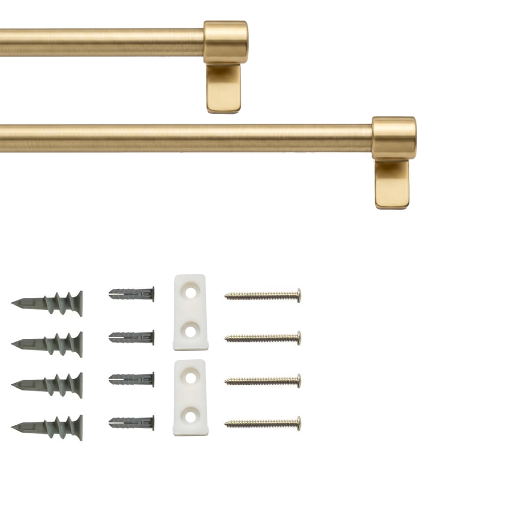 Mainstays 1/2" Brass Minimal Single Curtain Rod, 28"-48"