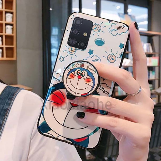 Carcasa Samsung Galaxy A51 A71 A11 Lindo Dibujos Animados Doraemon Con Soporte Cubierta Suave TPU INS