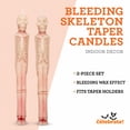 thumbnail image 3 of Bleeding Skeleton Taper Candles, 10", 2 Pieces, Halloween by Way To Celebrate, 3 of 5