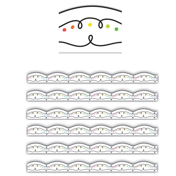 Teacher Created Resources Paper Squiggles and Colorful Dots Die-Cut Classroom Border, 72 Pieces