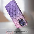 thumbnail image 3 of For Motorola Moto G Stylus 5G (2026/2025) Floral Joy Glitter Shimmer Leather Feel Thick TPU Case - Light Pink/Light Purple, 3 of 4