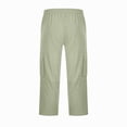 thumbnail image 4 of Zimjoy Men's Cargo Shorts Below The Knee Loose Elastic Waist Stretch Lightweight Capri Casual Outdoor Hiking Shorts with 4 Pockets Light Green M, 4 of 6