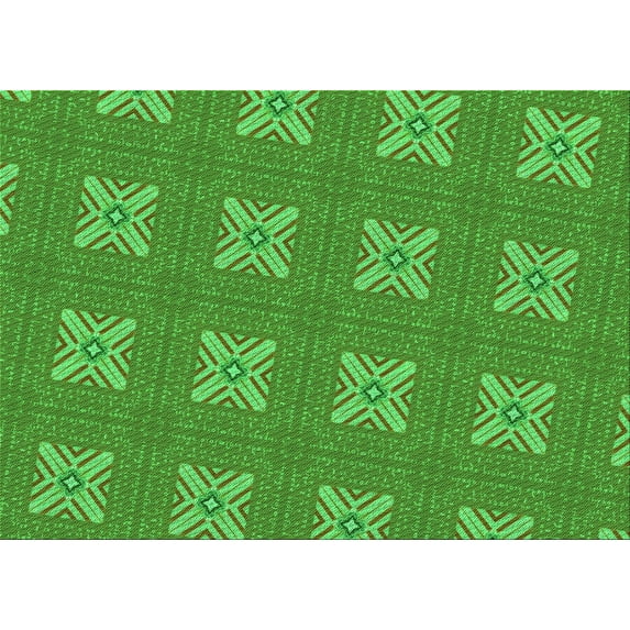 Ahgly Company Indoor Rectangle Patterned Neon Green Area Rugs, 8' x 10'
