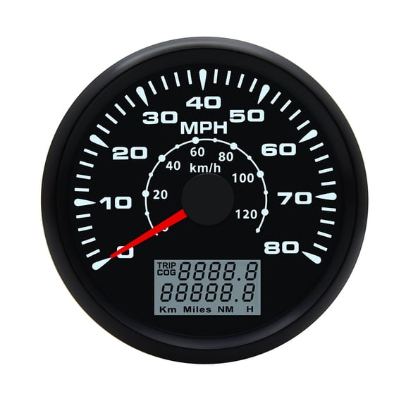 Geloo 85mm GPS Speedometer 0-80MPH 120KM/H Speed Gauge Odometer for Car Boats Trucks RVs