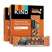 KIND Bars, Peanut Butter Dark Chocolate, 8g Protein, Gluten Free, 1.4 Ounce Bars, 24 Count