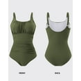thumbnail image 7 of SYKT Women's One Piece Swimsuit Ruched Tummy Control Square Neck Bathing Suits, 7 of 7