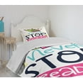 thumbnail image 4 of Ambesonne Book Quilted Bedspread Set 2 Pcs, Vivid Cactus and Stars, Twin Size, Multicolor, 4 of 6
