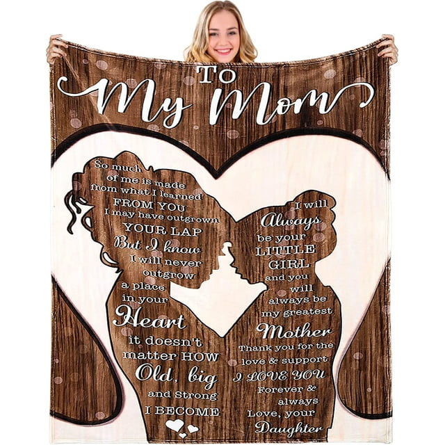 LHSHID Mothers Day Birthday Gifts for Mom from DaughterBlanket Gifts from Daughter I Love You Mom Letter Warm Super Soft Throw Blankets Mother's Day Ideas Gifts from Daughter 40"x50"