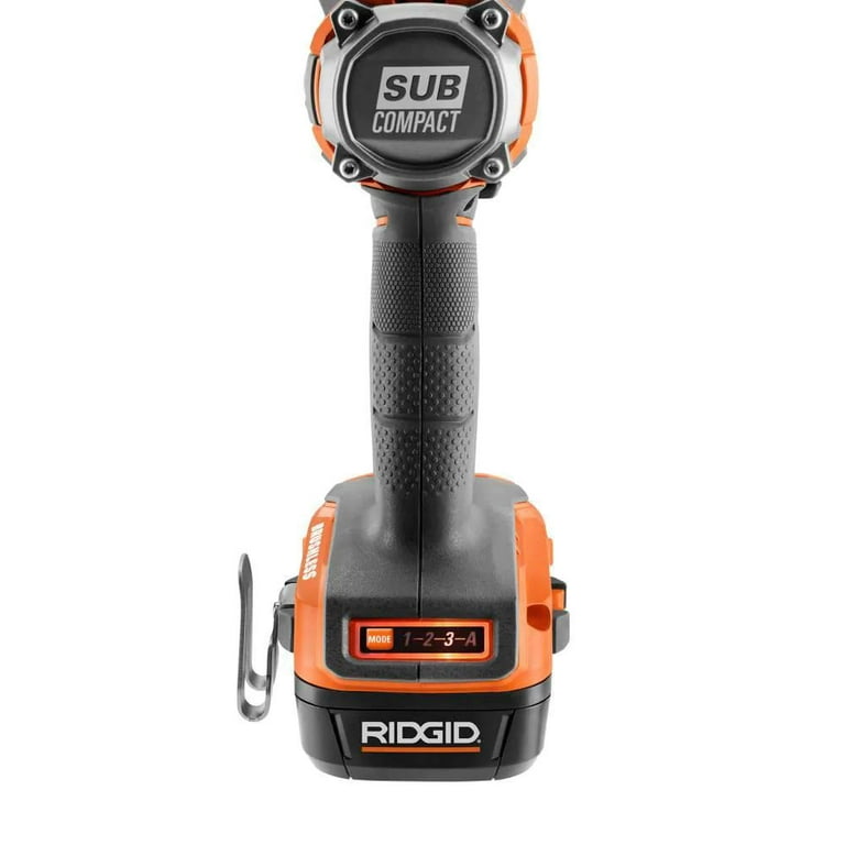 RIDGID 18V SubCompact Brushless Cordless 1/2 in. Impact Wrench Kit with 2.0  Ah Battery, 18V Charger, and Bag