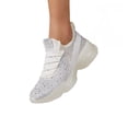 thumbnail image 5 of LUCKY STEP Fashion Rhinestone Mesh Sneaker Breathable Glitter Walking Shoes,White Hologram,Womens, 5 of 5