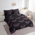thumbnail image 2 of Feelyou Purple Moth Bedding Comforter Set 7-Piece, Boho Skull Full Bedding Set, 2 of 7