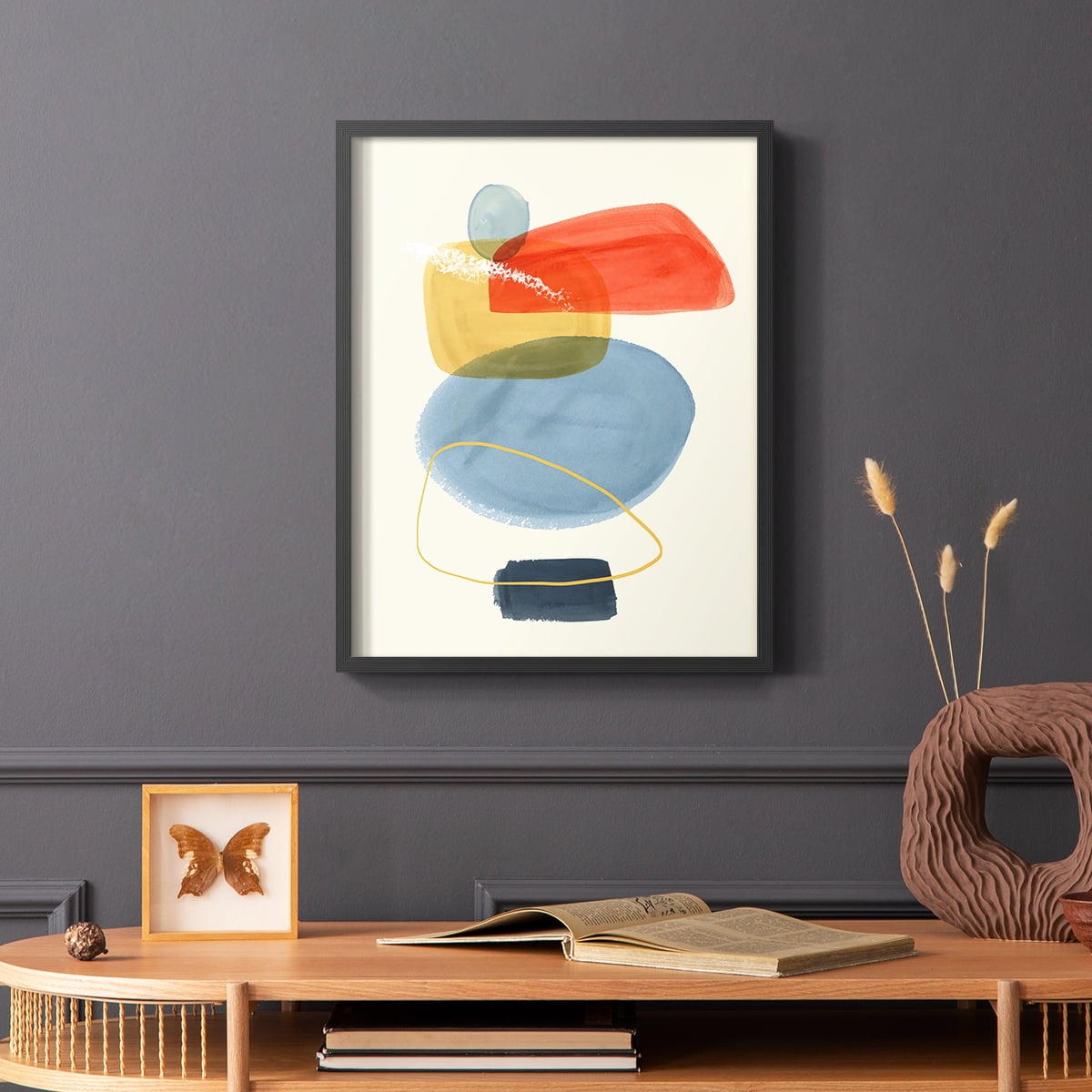 Bright Color Bundle I Framed Print in Black Solid Wood Framed Print No Nail Hanging