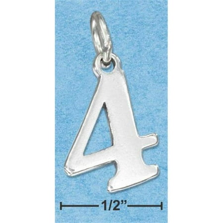 Plum Island Silver CH-1187-4 Sterling Silver "4" Number Charm Pendant