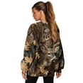 thumbnail image 2 of Yuyamidu Deer Sweatshirt American Flag Hoodie Oversized Sweaters for Women Long Sleeve Shirts Crew Neck Sweatshirt Casual Trendy Pullover Teacher Outfits Tops, Size S, 2 of 7