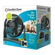Comfort Zone 8 in. Table Fan, 3 Speed, Wall Mountable, Tilt