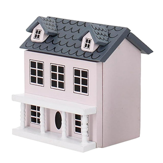 1:12 Casa Miniatura Mini Adornos Villa Pequeña Decoración Rosa Rosado Sunnimix Miniaturas de casa de muñecas