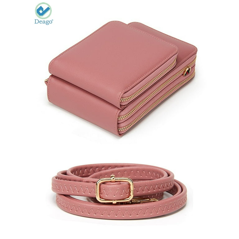 Deago Women Crossbody Cellphone Purse Touch Screen Bag RFID Blocking Wallet Handbag with Shoulder Strap Pink