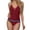 Wine., variant on HBGVBA Women's 1 Piece Swimsuit,Bathing Suits for Summer,Backless Mesh Tankini Swimsuit with Matching Bottoms
