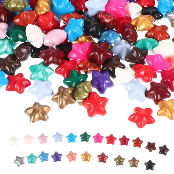 Uxcell 24 colores perlas de sello de cera, paquete de 300 perlas de cera de sellado, perlas de sello de cera en forma de estrella para sellos de carta