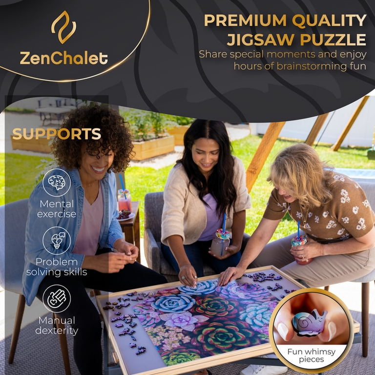 ZenChalet Puzzles ZCPSS1000 Succulent Sensation Wooden Jigsaw ZenChalet Puzzles ZCPSS1000 Succulent Sensation Wooden Jigsaw